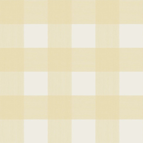 3" Soft yellow on CREAM buffalo  plaid