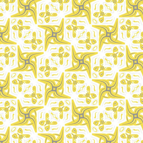 Pinwheels and Bees Summer Illuminating Yellow and Ultimate Grey Small Scale