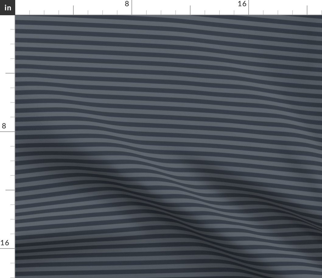 Slate Grey Bengal Stripe Pattern Horizontal in Charcoal