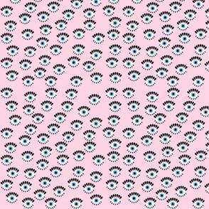 Cute Eyes Pattern on Pink Background