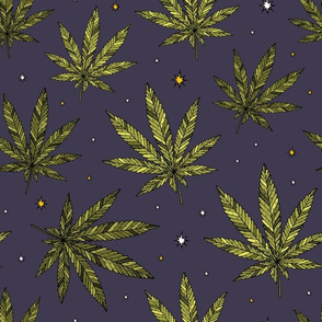 #175 Medium scale / Cannabis leaves and stars