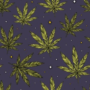 #174 Small scale / Cannabis leaves and stars