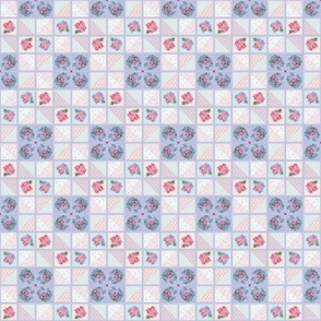 Small Size Lavender Faux Quilt Top II