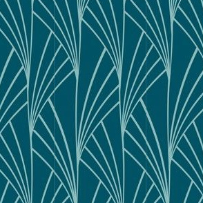 Neo Art Deco soft wave Teal 