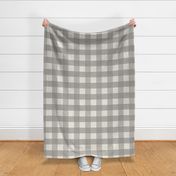 3" grey on cream buffalo  plaid