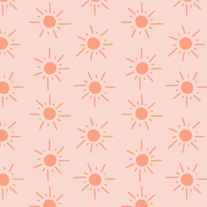Large Summer Sun in Peach Coral Pink