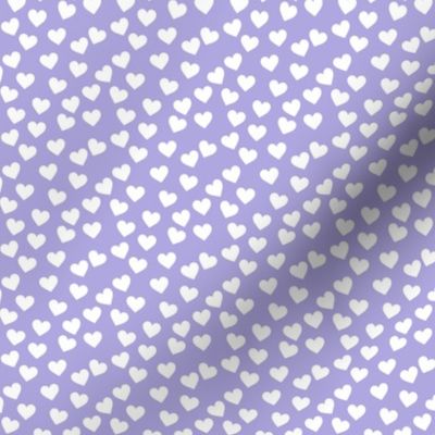 White hearts on lilac (mini)