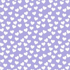 White hearts on lilac (mini)