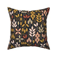 Scandi meadow Earthy on Navy Large scale