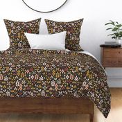 Scandi meadow Earthy on Navy Large scale