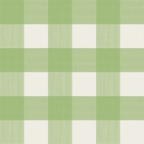 3" Spring Green cream Buffalo Plaid