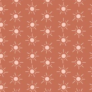 Small Sunshine in Blush Pink on Rust