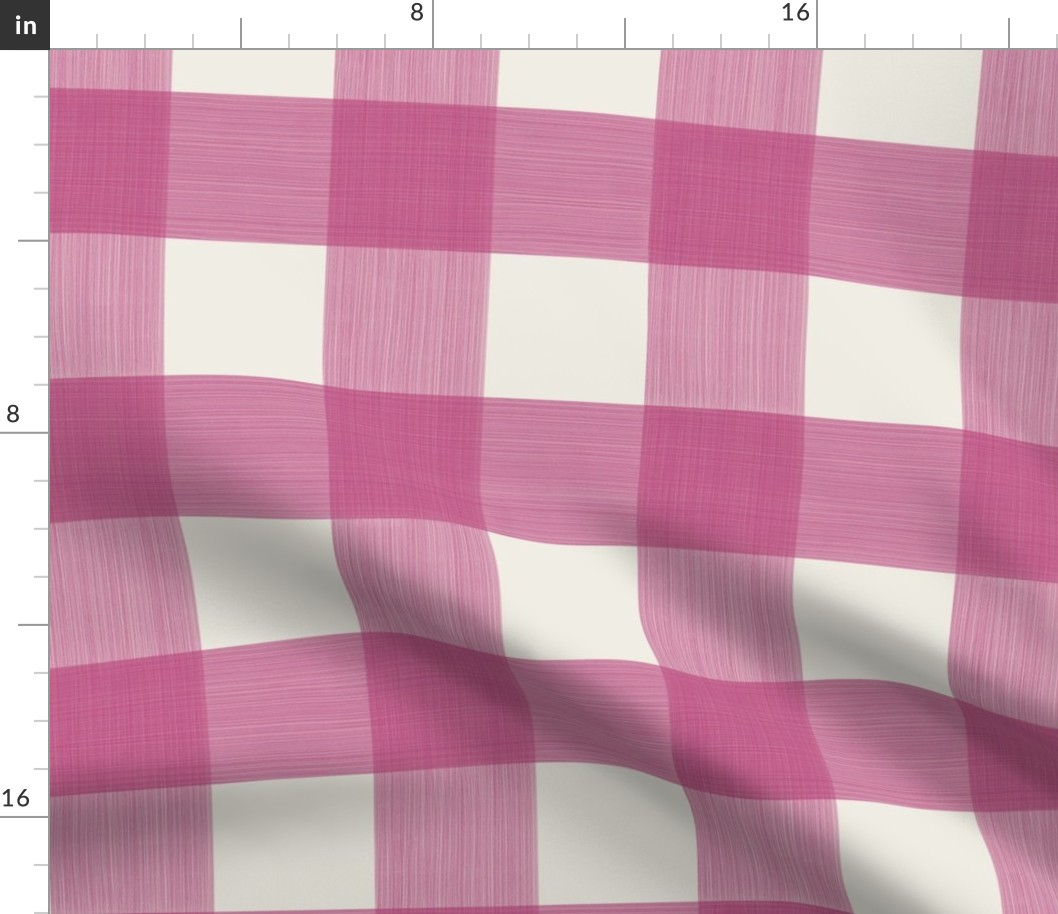 3" magenta cream Buffalo Plaid