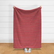 white linen + blood red stripes