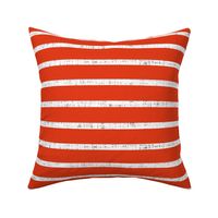 white linen + red orange stripes