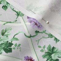 Purple Hydrangeas on Trellis
