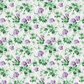 Purple Hydrangeas on Trellis