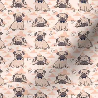 Sweet Pug Navy Bow Tie