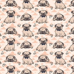 Defined Sweet Pug with Navy Bow Tie