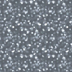 Small Sparkly Bokeh Pattern - Slate Grey Color