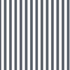 Slate Grey Bengal Stripe Pattern Vertical in White