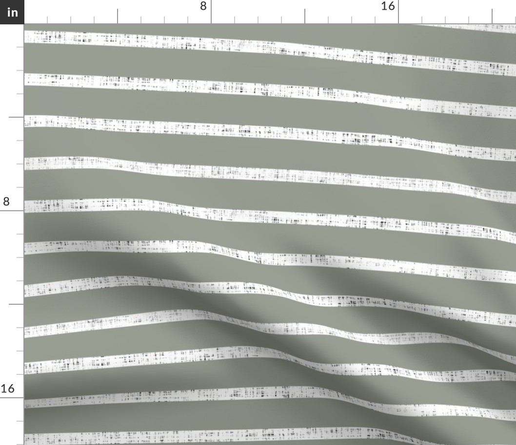 white linen + sage stripes
