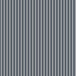 Small Slate Grey Pin Stripe Pattern Vertical in White