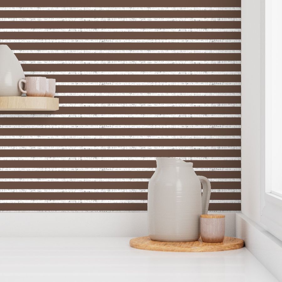 white linen + walnut stripes