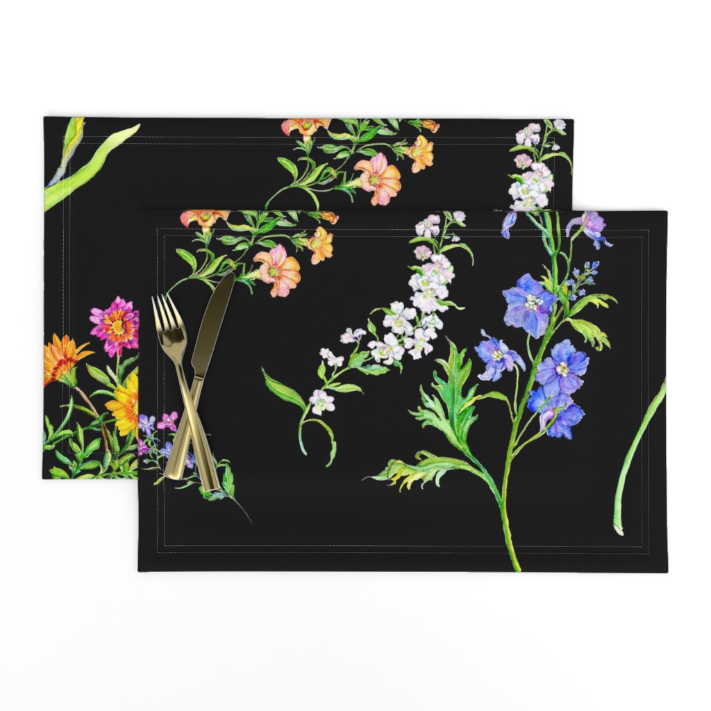 Summer Flowers-Black