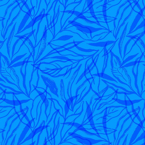 Dry Brush Leaves - Blue Bright
