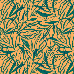 Dry Brush Leaves - Orange