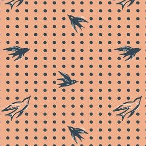 Polka Dot Sparrows - Peach