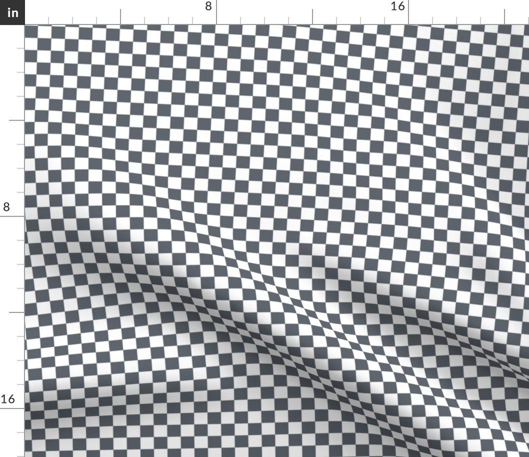 Checker Pattern - Slate Grey and White