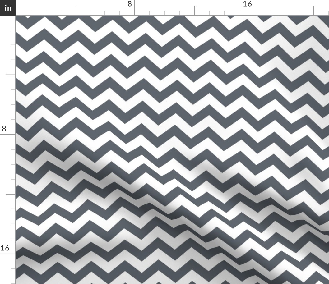 Chevron Pattern - Slate Grey and White