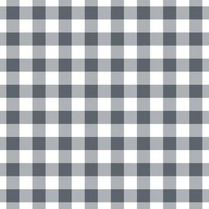 Gingham Pattern - Slate Grey and White