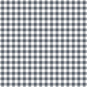 Small Gingham Pattern - Slate Grey and White