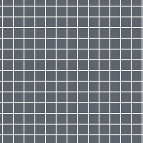 Grid Pattern - Slate Grey and White