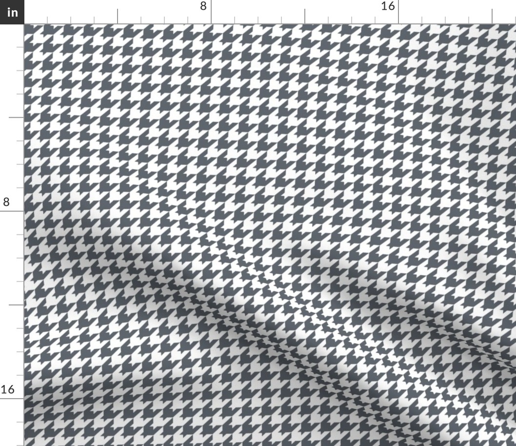 Houndstooth Pattern - Slate Grey and White