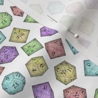polyhedral dice on white small scale