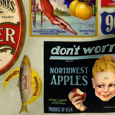 Vintage Food Labels - large scale