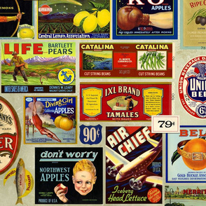 Vintage Food Labels - large scale