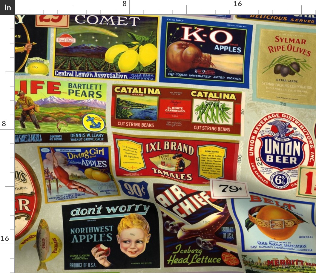 Vintage Food Labels - large scale
