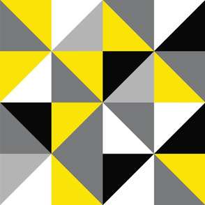 Color Block Triangles in Yellow + Black