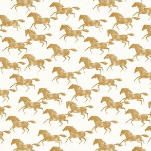 (extra small scale) wild horses - mustard on off white  - C21