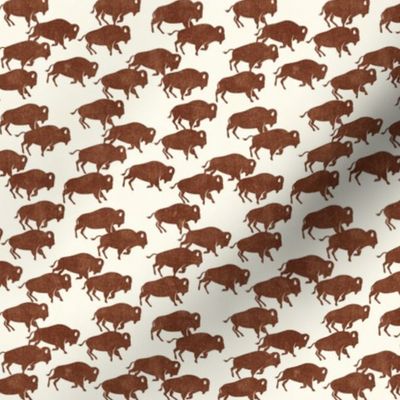 (extra small scale) bison stampede - boho southwest - trendy buffalo - brandywine - C21