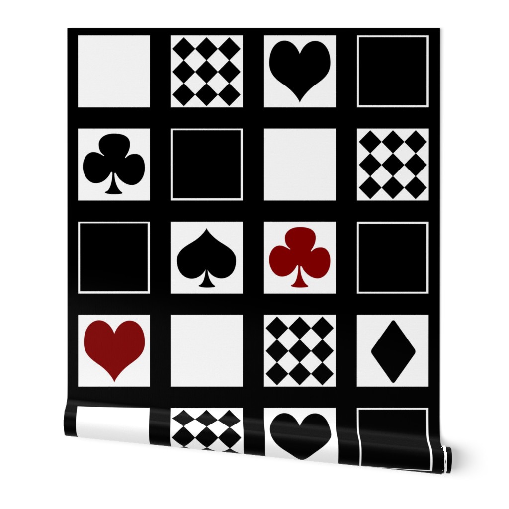 Red-black textiles for circus clothes, casinos, poker fans 
