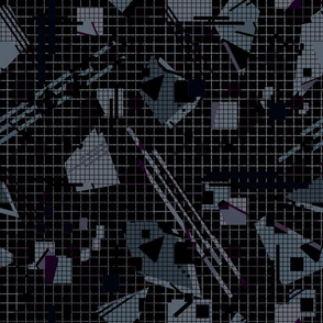 Grey black abstract pattern on plaid background 