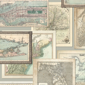 Vintage East Coast Maps - Large scale
