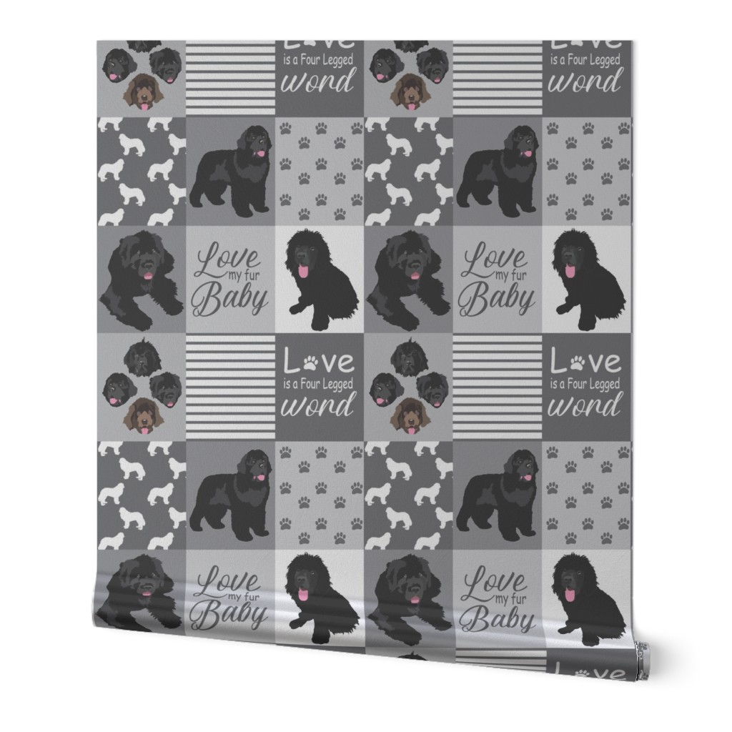 Newfoundland Dog Quilt blanket for dog lovers big black dog 