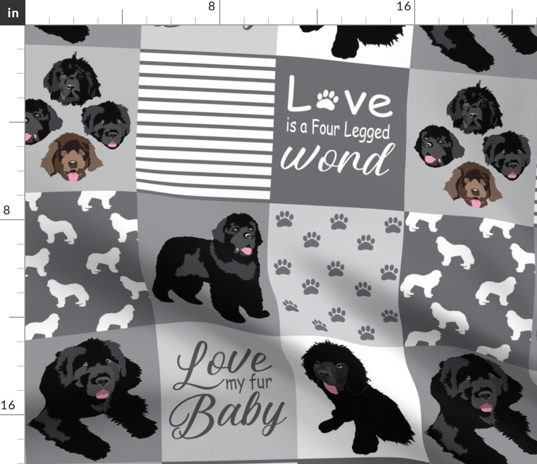 Newfoundland Dog Quilt blanket for dog lovers big black dog 